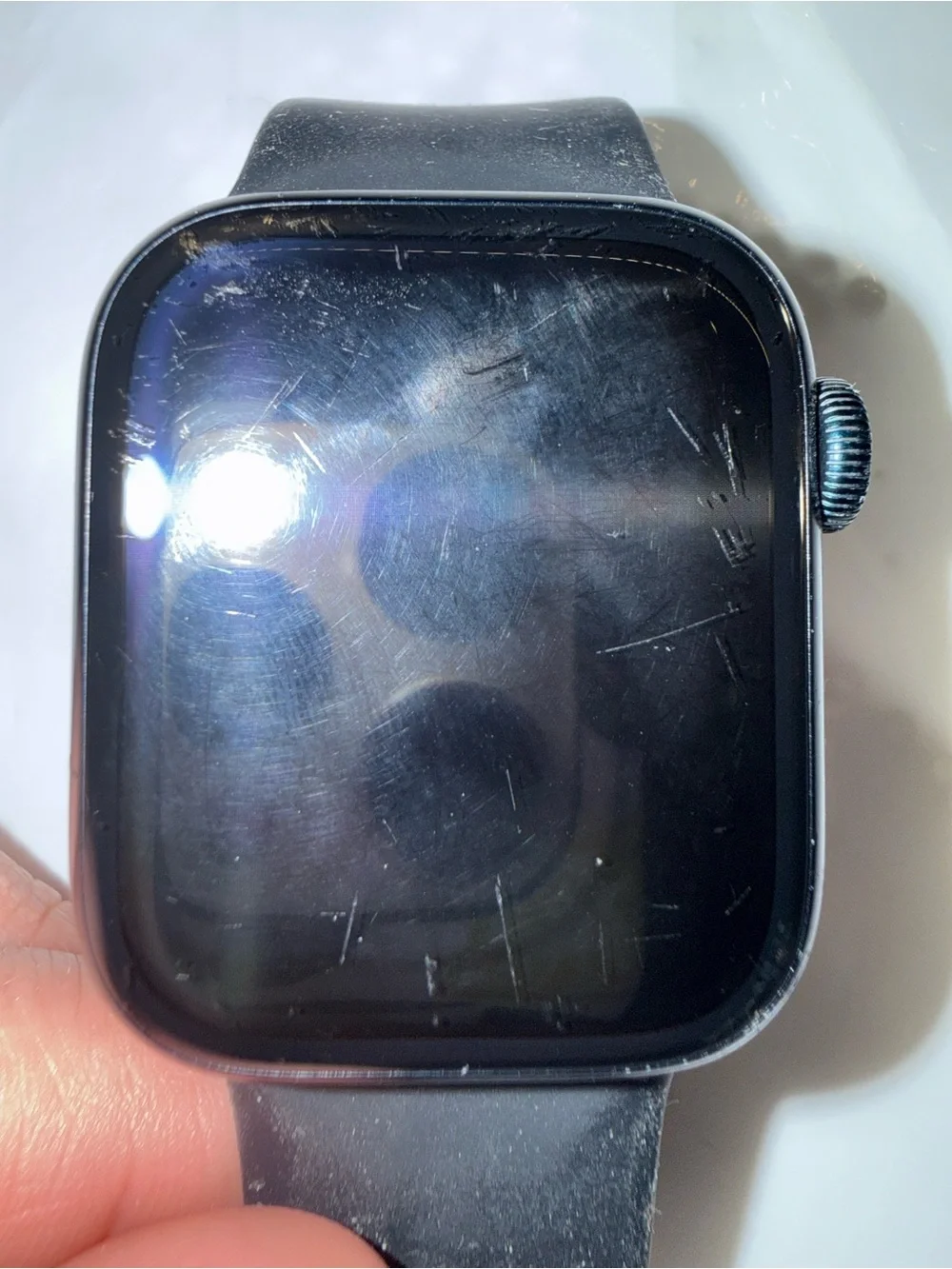 Apple Watch series 7 41mm aluminum with black silicone wrist band